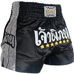 Fluory Muay Thai Short Kickboks Broek Zwart Zilver MTSF51