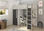 Studio 1803 hoogslaper met bureau en kast - 90x200 - Antraciet/cascina - Trasman