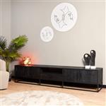 Tv meubel Denver Black 240 cm | Mangohout en metaal