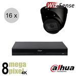 Dahua 4K IP cameraset - WizSense - 16 turret dome camera's - motorzoom - starlight - 40m - ips168dtm