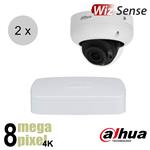 Dahua 4K IP cameraset - WizSense - 2 dome camera's - motorzoom - starlight - 40m - ips28ddm1