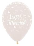 Ballonnen Just Married Hearts Crystal Clear 30cm 25st