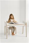 Houten Bureau + stoel maat L - White White