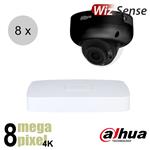 Dahua 4K IP cameraset - WizSense - 8 dome camera's - motorzoom - starlight - 40m - ips88ddm2