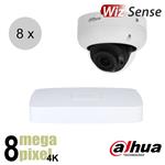 Dahua 4K IP cameraset - WizSense - 8 dome camera's - motorzoom - starlight - 40m - ips88ddm1