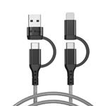 DrPhone PDC1 – Multi Charging Kabel – 4 In 1 Snellader – Nylon Kabel – Geschikt voor USB-C / Lightni