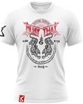 8 Weapons T Shirt Sak Yant Tigers Wit Rood