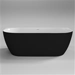 Half Vrijstaand Bad Sanilux Moon 180x80x60 cm Zwart Wit