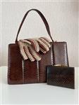 Vintage handtas van slangenleer
