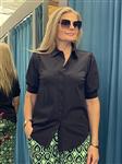 Travel Blouse Korte mouwen Uni Black 2270