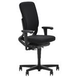 230 Bureaustoel Hoge Rug Zwart Nieuwe Stoffering Zwart Voetkruis 4D Armleggers