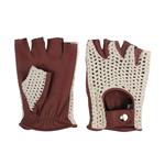 Swift vintage vingerloze crochet leren handschoenen nappa bruin