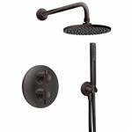 Inbouw Regendoucheset Xenz Duero Thermostatisch 20 cm met Handdouche Mat Zwart