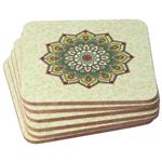 Mandala onderzetters Groen set van 6