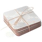 Mandala onderzetters Grijs set van 6