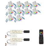 Monno led inbouwspot RGB  set van 10