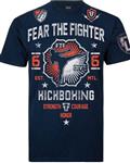 Fear The Fighter Kickboxing T-Shirt Katoen Marineblauw
