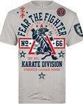 Fear The Fighter Karate T-shirt Katoen Grijs
