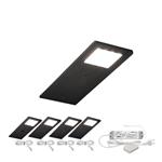 Keukenkast Verlichting Veda Zwart Set 4 stuks