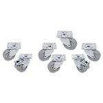 Kit van 7 &quot;verzinkte&quot; zwenkwielen voor tafels, 2 met rem | Diamond | RTG8-2R