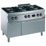Fornuis 6 vuren, gasoven  gn 2/1, neutrale kast | Diamond | G17/6BFA12-N