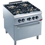 Gasfornuis 4 branders, gasoven gn 2/1 &quot;powerful&quot; | Diamond | G22/4BF8PW-N