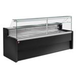 Gekoelde vitrinetoonbank met rechte ruit 90&#176;, met reserve - zwart | Diamond | RO25/B5-R2