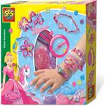 SES - Glitter armbanden - zelf maken - inclusief bedels, kralen, draad en stickers ( verpakking besc