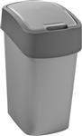Curver Flip Bin Afvalbak - 9L - Zilver/Antraciet