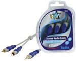 HQ, Standard 3.5mm Stereo Male - 2x RCA Male Kabel 0,75m