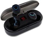 LifeGoods Draadloze Oordopjes - Wireless Bluetooth 5.0 Earbuds - met Oplaadcase - Waterproof - Zwart