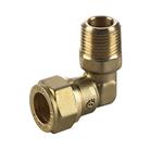 Knelfitting messing, knie koppeling 3/8x15bt
