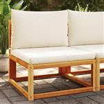 vidaXL Tuinbank zonder armleuningen met kussens acaciahout & rotan