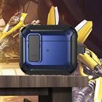 Shockproof Hoesje voor AirPods 3 - Met Slot en Karabijnhaak - AirPod Case Cover Skin - Blauw