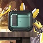 Shockproof Hoesje voor AirPods 3 - Met Slot en Karabijnhaak - AirPod Case Cover Skin - Groen