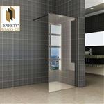 Safety Glass 2.0 Inloopdouche Met Zwart Muurprofiel 10Mm Nano Glas (Alle Maten)