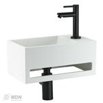 Fonteintje solid surface mat wit rechts