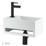 Fonteintje solid surface mat wit links