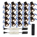 Zwarte LED inbouwspots - 24-stuks (IP65)