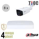 Dahua 4MP IP cameraset - TiOC - 8 bullet camera's - actieve afschrikking - 2.8mm - 30m - ips84db3
