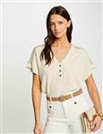 Jumper V-neck Short Sleeves 242-Marge Light Beige