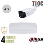 Dahua 4MP IP cameraset - TiOC - 4 bullet camera's - actieve afschrikking - 2.8mm - 30m - ips44db3