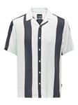 Wayne Like Reg Stripe Viscose Shirt Dark Navy