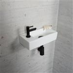 Fonteinset Mat Wit Wiesbaden Color Mat Zwart (kraangat links)