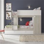 Lio Mineo stapelbed met kast en slaaplade - 90x190 - Witgrenen/wit - Trasman