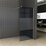 AQS Inloopdouche Pro Line Rookglas met Middenband 8mm Nano Coating RVS Profiel en Stang (ALLE MATEN)