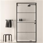 Inloopdouche BWS Black Line 70x200 cm 8mm NANO Glas Mat Zwart Raster