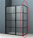 Zijwand voor Douchecabine Lacus Tremiti 78x200 cm Mat Zwart Aluminium Profiel