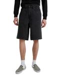 Check Baggy Denim Short Washed Black