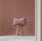 Zacht Velours Kussen met Franje - Light Pink Light Pink